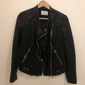 Sandro | Black Leather Biker Jacket